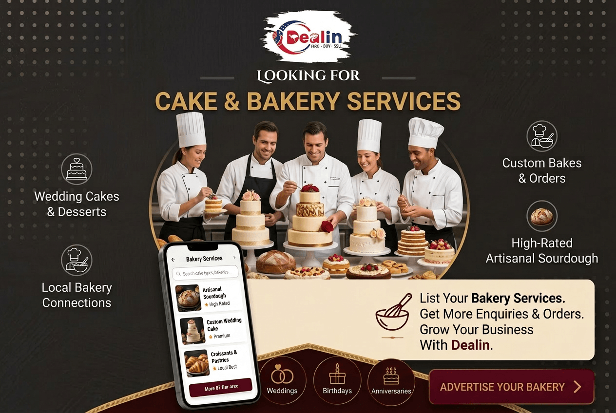 List your cake and bakery services on Dealin to get more enquiries, or find local wedding cakes and bakers in Australia